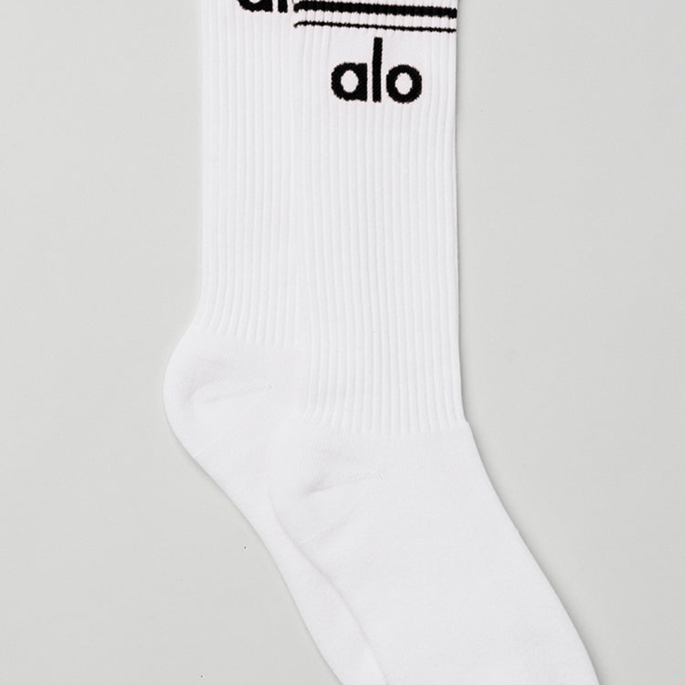 ALO Yoga White Crew Socks